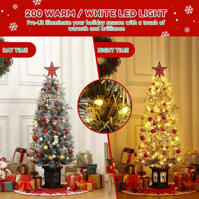 Holiday time pre lit flocked christmas tree new arrivals